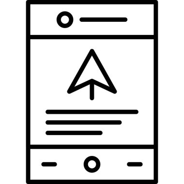 tarayıcı web simgesi, basit satır vektör illüstrasyonu