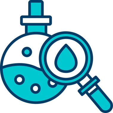 Kimyasal laboratuvar ikonu. vektör ana hatları kimyasal araştırma