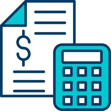 finansman hesap makinesi muhasebe simgesini - taslak biçimi