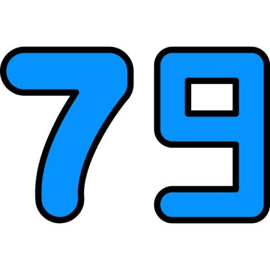 mavi numara yedi vektör illüstrasyonu