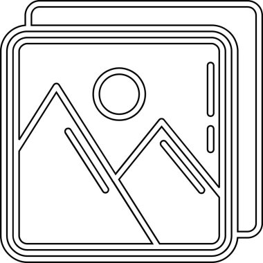 Bir dağ simgesinin vektör illüstrasyonu