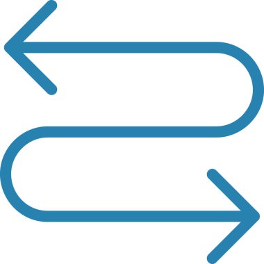 Yön sağ kontur vektör simgesi