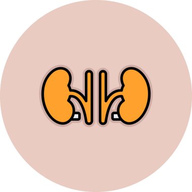 Böbrek. Web simgesi basit illüstrasyon