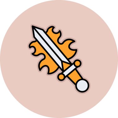 Eski bir kılıcın geleneksel stiliyle dövme çıkartması.