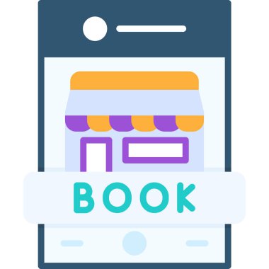 Düz stil kitap çevrimiçi alışveriş simgesi