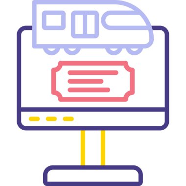 Tramvay. Web simgesi basit illüstrasyon