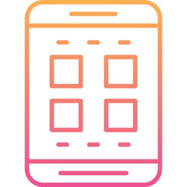 mobil uygulama simgesi, vektör illüstrasyonu beyaz arkaplanda izole edildi