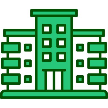 mimari yapı şehir simgesi doldurulmuş dış hat biçiminde