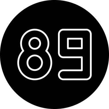 89 sembolü düz simge