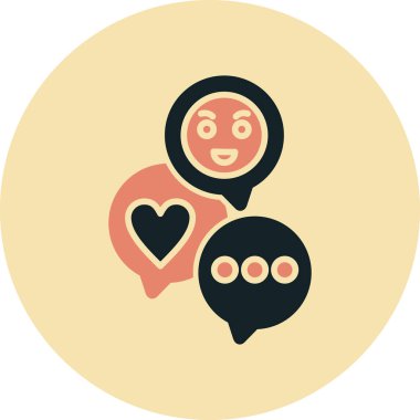 Aşk çifti düz simgesi, vektör illüstrasyonu