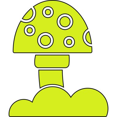 Mantar. Web simgesi basit illüstrasyon