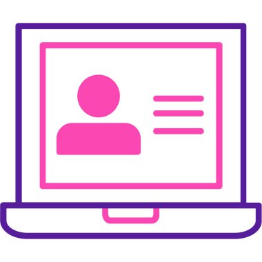 Dizüstü bilgisayarı olan bir kadının vektör çizimi