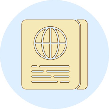 Pasaport ikonu vektör illüstrasyonu