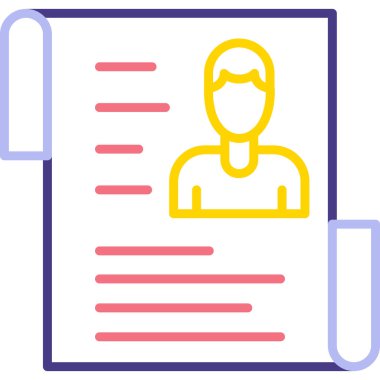 Belge simgesi vektör illüstrasyonuna sahip bir adam