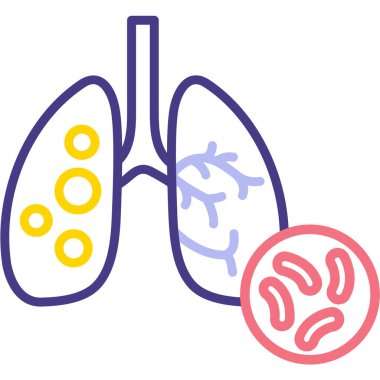 akciğer simgesi, modern basit tasarım