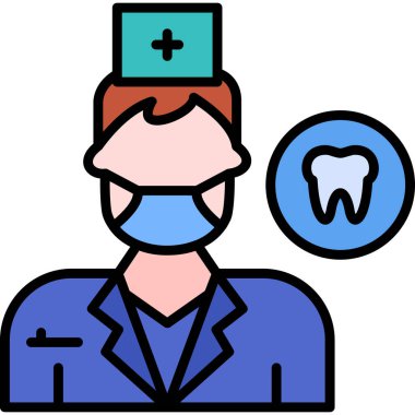 Dişçi adam simgesi - taslak biçimi