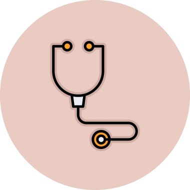 Stetoskop simgesi. Stetoskop vektör simgesi web için düz çizimi