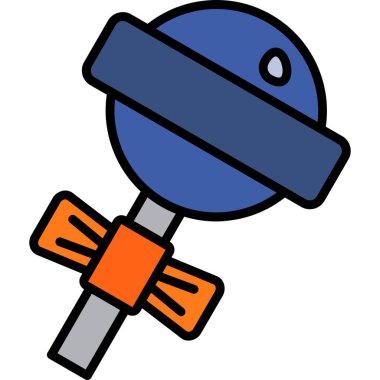 uydu çanak anten simgesi ile doldurulmuş - taslak biçimi