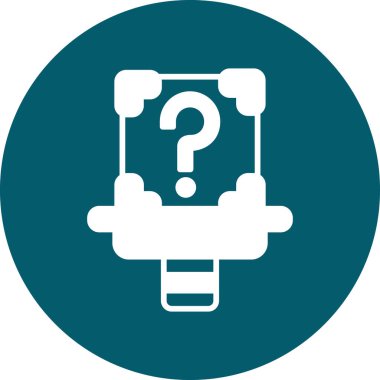 Soru bildirgesi simgesi soyut arka grupta izole edildi