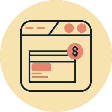 çevrimiçi bankacılık simgesi vektör illüstrasyonu