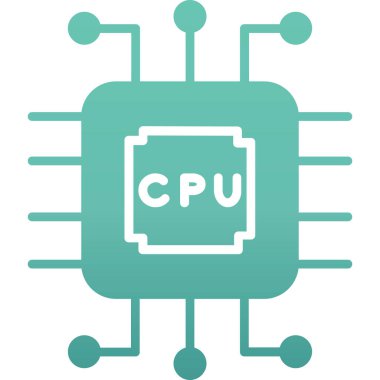 İşlemci. Web simgesi basit illüstrasyon