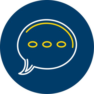 Mavi ve beyaz baloncuk simgesinin vektör çizimi