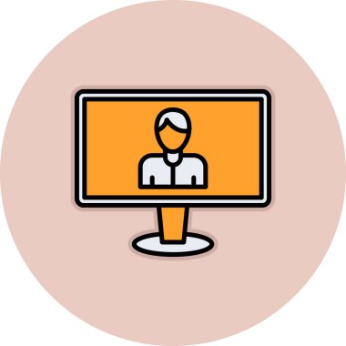 video konferans simge vektör çizim