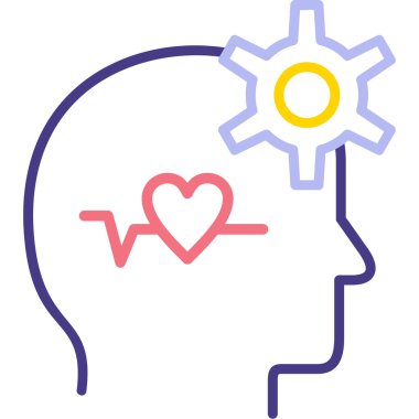 kafa vektörü simgesi olan kalp modern vektör illüstrasyonu