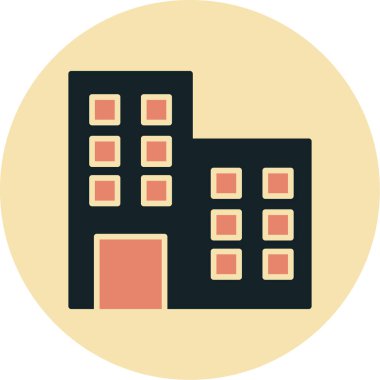 Bina. Web simgesi basit illüstrasyon