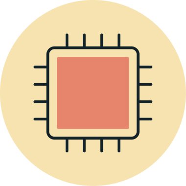 İşlemci. Web simgesi basit illüstrasyon