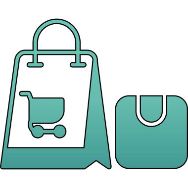 Çanta simgesinin vektör illüstrasyonu