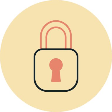 Kilit. Web simgesi basit illüstrasyon