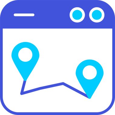 Harita. Web simgesi basit illüstrasyon