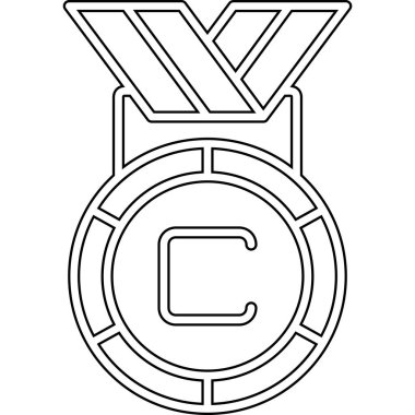 Madalya ikonu. ince daire tasarımı ve doğrusal vektör simgesi.