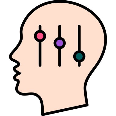 Beyin. Web simgesi basit illüstrasyon