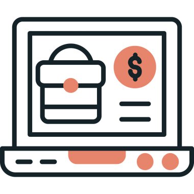 İnternetten alışveriş. Basit resimleme