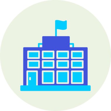 okul binası ikon vektör illüstrasyonu