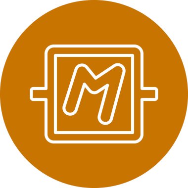 M harfi ile basit logo tasarımı