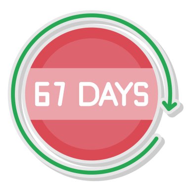 65 gün simge, çizgi film vektör illüstrasyonu