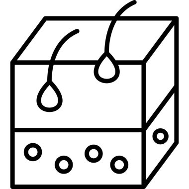 beyaz arkaplanda izole edilmiş kutu simgesi ve vektör illüstrasyonu