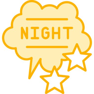 gece modern simge, vektör illüstrasyonu