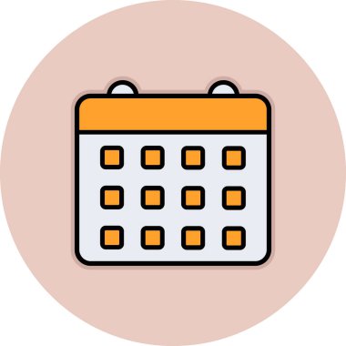 Takvim Düz Vektör Simgesi Tasarımı