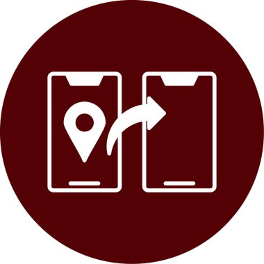 Akıllı telefon konum simgesi. vektör illüstrasyonu