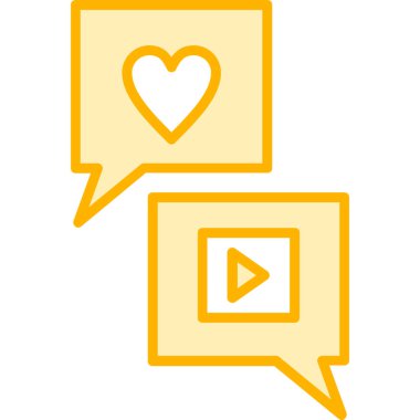 Konuşma baloncuğu simgesi olan kalp