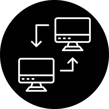 bilgisayar izleme simgesi, vektör illüstrasyonu