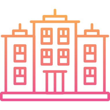 Otelde. Web simgesi basit illüstrasyon