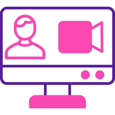 video. Web simgesi basit illüstrasyon