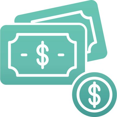 Dolar işareti vektör simgesi