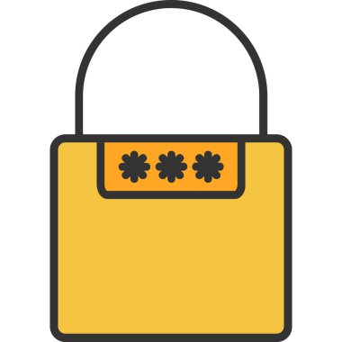 Asma kilit. Web simgesi basit illüstrasyon