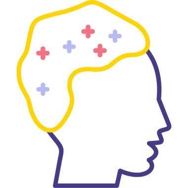 beyin ikonu vektör illüstrasyonu